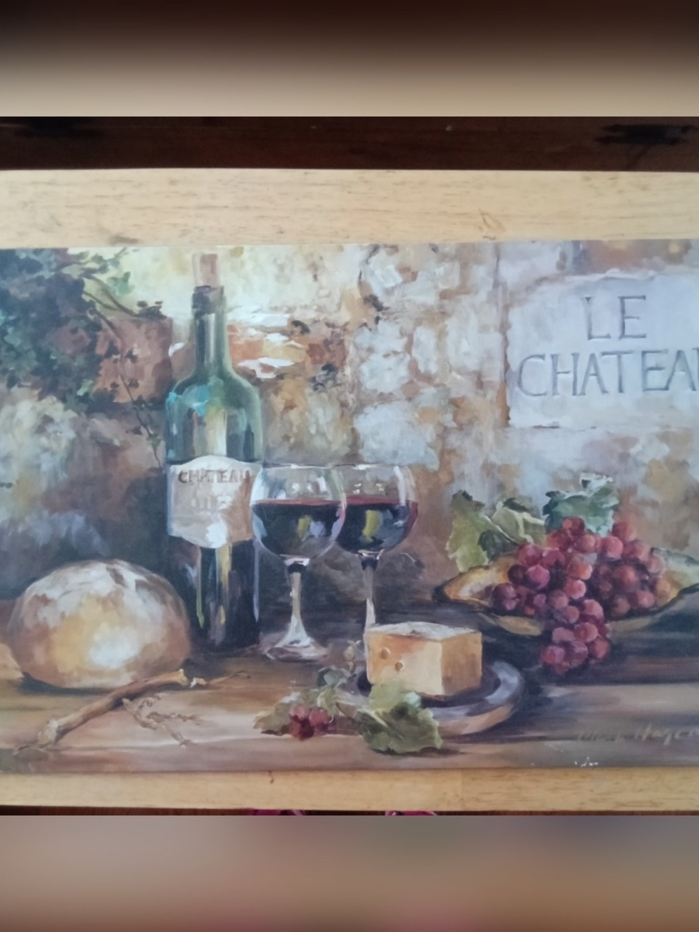 Le Chateau Wine and Cheese Still Life Wall Art - Multicolor